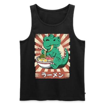 Ramen T-rex Soupe de nouilles Ramen - Débardeur bio Premium Homme - noir - Devant - Michal (187cm)