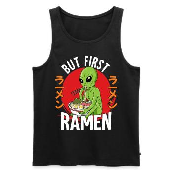 But First Ramen - Männer Premium Bio Tank Top - Schwarz - Vorne - Michal (187cm)