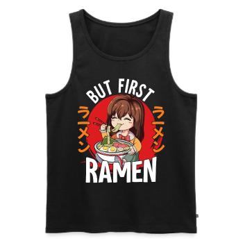 But First Ramen - Männer Premium Bio Tank Top - Schwarz - Vorne - Michal (187cm)
