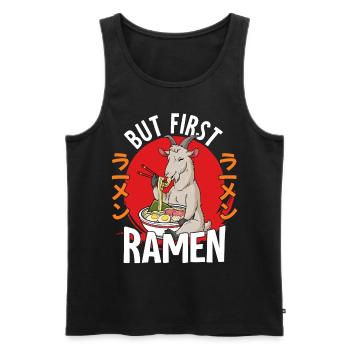 But First Ramen - Männer Premium Bio Tank Top - Schwarz - Vorne - Michal (187cm)