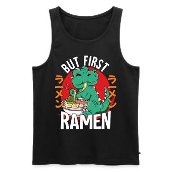 But First Ramen - Männer Premium Bio Tank Top - Schwarz - Vorne - Michal (187cm)
