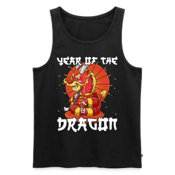 Année du Dragon Nouvel An lunaire chinois - Débardeur bio Premium Homme - noir - Devant - AI Model Male 178 light (178cm)