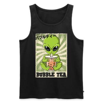 Boba Tea Alien Bubble Tea - Männer Premium Bio Tank Top - Schwarz - Vorne - AI Model Male 178 light (178cm)