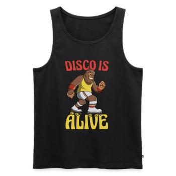 Roller skating Bigfoot Disco is alive - Men's Premium Organic Tank Top - black - Front - AI Model Male 178 light (178cm)