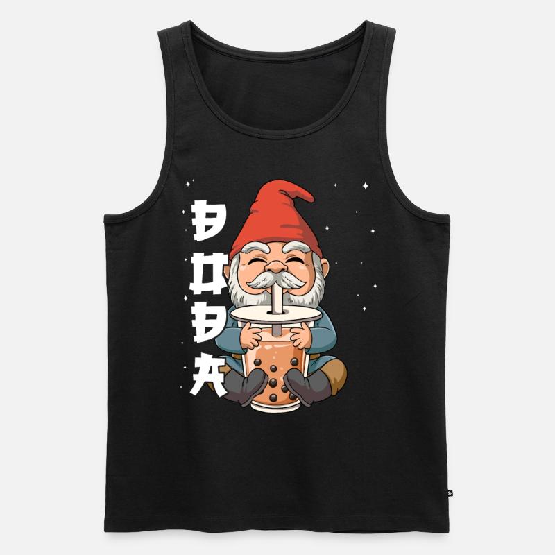 Boba Tea Gnom Bubble Tea - Männer Premium Bio Tank Top - Schwarz