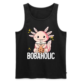 Bubble Tea Axolotl Boba Tea Bobaholic - Débardeur bio Premium Homme - noir - Devant - Michal (187cm)