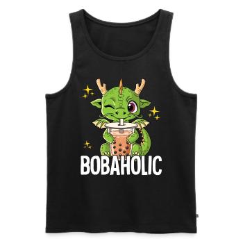 Bubble Tea Dragon Boba Tea Bobaholic - Débardeur bio Premium Homme - noir - Devant - Michal (187cm)