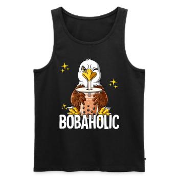 Bubble Tea Adler Boba Tea Bobaholic - Débardeur bio Premium Homme - noir - Devant - Michal (187cm)