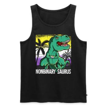 Pride LGBTQ Nonbinary Saurus Costume Pride Month - Men's Premium Organic Tank Top - black - Front - Michal (187cm)