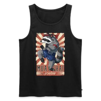 Muay Thai - Men's Premium Organic Tank Top - black - Front - Michal (187cm)