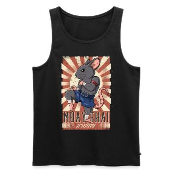 Muay Thai - Männer Premium Bio Tank Top - Schwarz - Vorne - AI Model Male 178 light (178cm)