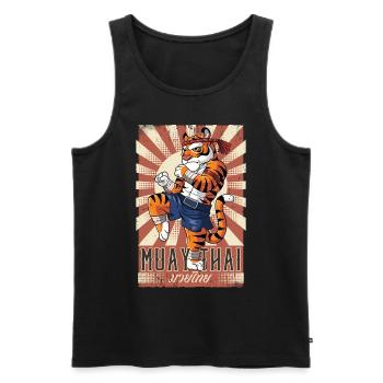 Muay Thai - Männer Premium Bio Tank Top - Schwarz - Vorne - AI Model Male 178 light (178cm)