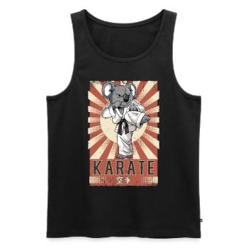 Karate - Männer Premium Bio Tank Top - Schwarz - Vorne - AI Model Male 178 light (178cm)