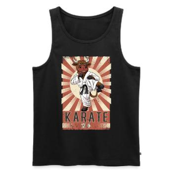 Karate - Männer Premium Bio Tank Top - Schwarz - Vorne - AI Model Male 178 light (178cm)