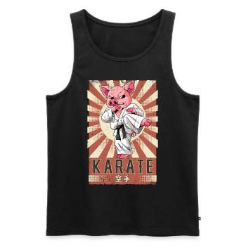 Karate - Männer Premium Bio Tank Top - Schwarz - Vorne - AI Model Male 178 light (178cm)
