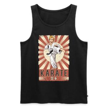 Karate - Männer Premium Bio Tank Top - Schwarz - Vorne - AI Model Male 178 light (178cm)