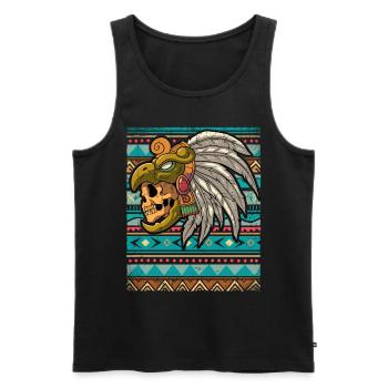 Mexican Aztec warrior Aztecs - Men's Premium Organic Tank Top - black - Front - AI Model Male 178 light (178cm)