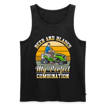 Rasenmähen Rasenmäher Gärtner Gartenarbeit - Männer Premium Bio Tank Top - Schwarz - Vorne - Michal (187cm)