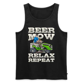 Lawn mowing, lawn mowers, gardeners, gardening - Men's Premium Organic Tank Top - black - Front - Michal (187cm)
