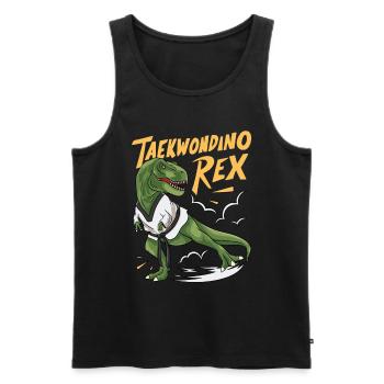 Taekwondino Rex Dinosaurier-Liebhaber T-rex - Männer Premium Bio Tank Top - Schwarz - Vorne - Michal (187cm)