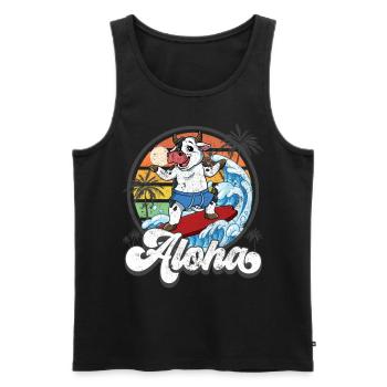 Aloha Hawaiian Hawaiian Surfer Surfing - Débardeur bio Premium Homme - noir - Devant - AI Model Male 178 light (178cm)