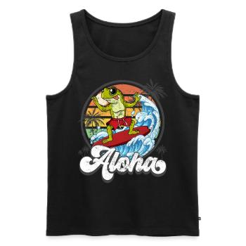 Aloha Hawaiian Hawaiian Surfer Surfing - Débardeur bio Premium Homme - noir - Devant - AI Model Male 178 light (178cm)