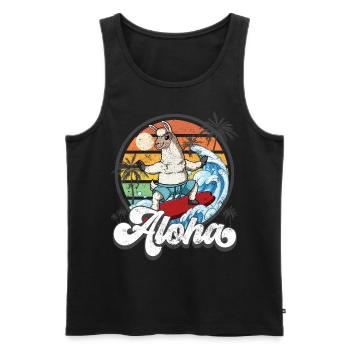 Aloha Hawaiian Hawaiian Surfer Surfing - Débardeur bio Premium Homme - noir - Devant - AI Model Male 178 light (178cm)