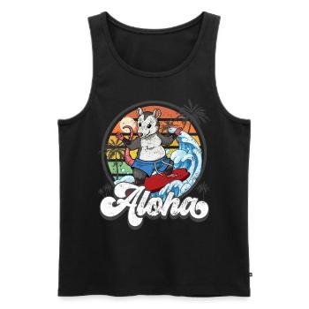 Aloha Hawaiian Hawaiian Surfer Surfing - Débardeur bio Premium Homme - noir - Devant - AI Model Male 178 light (178cm)