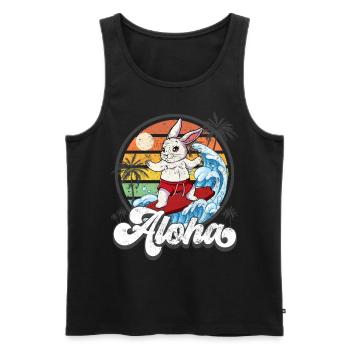 Aloha Hawaiian Hawaiian Surfer Surfing - Débardeur bio Premium Homme - noir - Devant - AI Model Male 178 light (178cm)