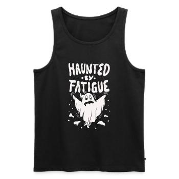 Joyeux tour d’Halloween ou traitement Horreur fantôme endormie - Débardeur bio Premium Homme - noir - Devant - AI Model Male 178 light (178cm)