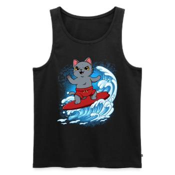 Wave surfers Surfers Surfers - Men's Premium Organic Tank Top - black - Front - AI Model Male 178 light (178cm)