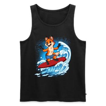 Wave surfers Surfers Surfers - Men's Premium Organic Tank Top - black - Front - Michal (187cm)