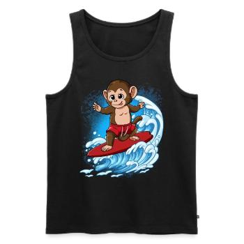 Wave surfers Surfers Surfers - Men's Premium Organic Tank Top - black - Front - AI Model Male 178 light (178cm)