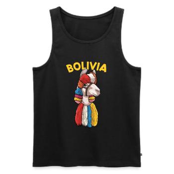 Drapeau bolivien Amateurs d’alpaga boliviens - Débardeur bio Premium Homme - noir - Devant - Michal (187cm)