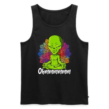 Yoga Ohmmm Namaste - Männer Premium Bio Tank Top - Schwarz - Vorne - AI Model Male 178 light (178cm)