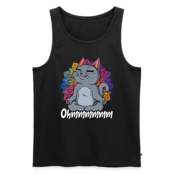 Yoga Ohmmm Namaste - Männer Premium Bio Tank Top - Schwarz - Vorne - AI Model Male 178 light (178cm)
