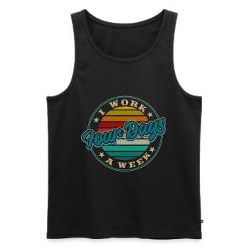 Job Profession Work Four-day week Office - Men's Premium Organic Tank Top - black - Front - AI Model Male 178 light (178cm)
