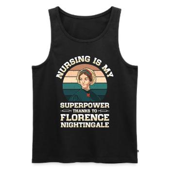 Krankenschwester Florence Nightingale Medizinische - Männer Premium Bio Tank Top - Schwarz - Vorne - Michal (187cm)