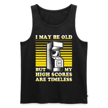 Video Players Retro Gamer Gaming Classic 80s - Men's Premium Organic Tank Top - black - Front - AI Model Male 178 light (178cm)