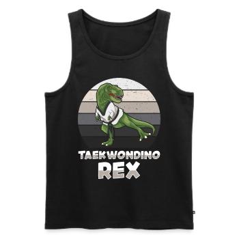 Taekwondino Rex Dinosaur Lover T-rex - Men's Premium Organic Tank Top - black - Front - AI Model Male 178 light (178cm)