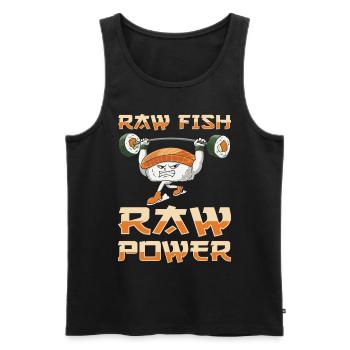 Cuisine japonaise Sushi Lovers Bodybuilders - Débardeur bio Premium Homme - noir - Devant - Michal (187cm)