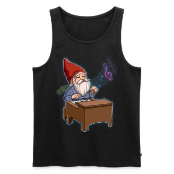 Gnome Piano Player - Men's Premium Organic Tank Top - black - Front - Michal (187cm)