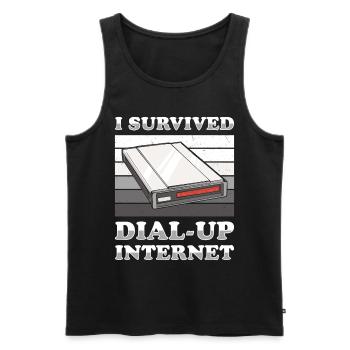 90s Nostalgia Retro 90s Dial Up - Men's Premium Organic Tank Top - black - Front - AI Model Male 178 light (178cm)
