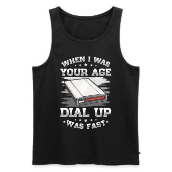 90s Nostalgia Retro 90s Dial-up Internet Vintage - Men's Premium Organic Tank Top - black - Front - AI Model Male 178 light (178cm)