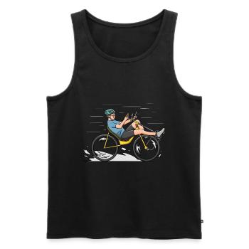 Vélo Vélo Vélo Couché Vélo Cycliste Pédale - Débardeur bio Premium Homme - noir - Devant - Michal (187cm)