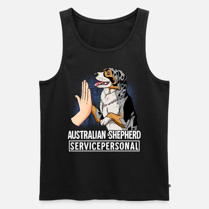 Australian Shepherd - Männer Premium Bio Tank Top - Schwarz