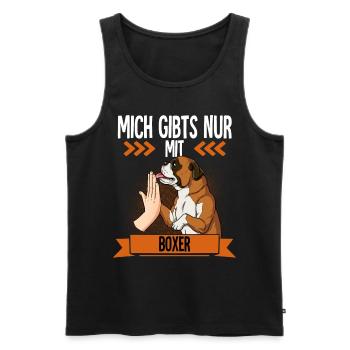 Mich Gibts Nur Mit Boxer - Männer Premium Bio Tank Top - Schwarz - Vorne - AI Model Male 178 light (178cm)