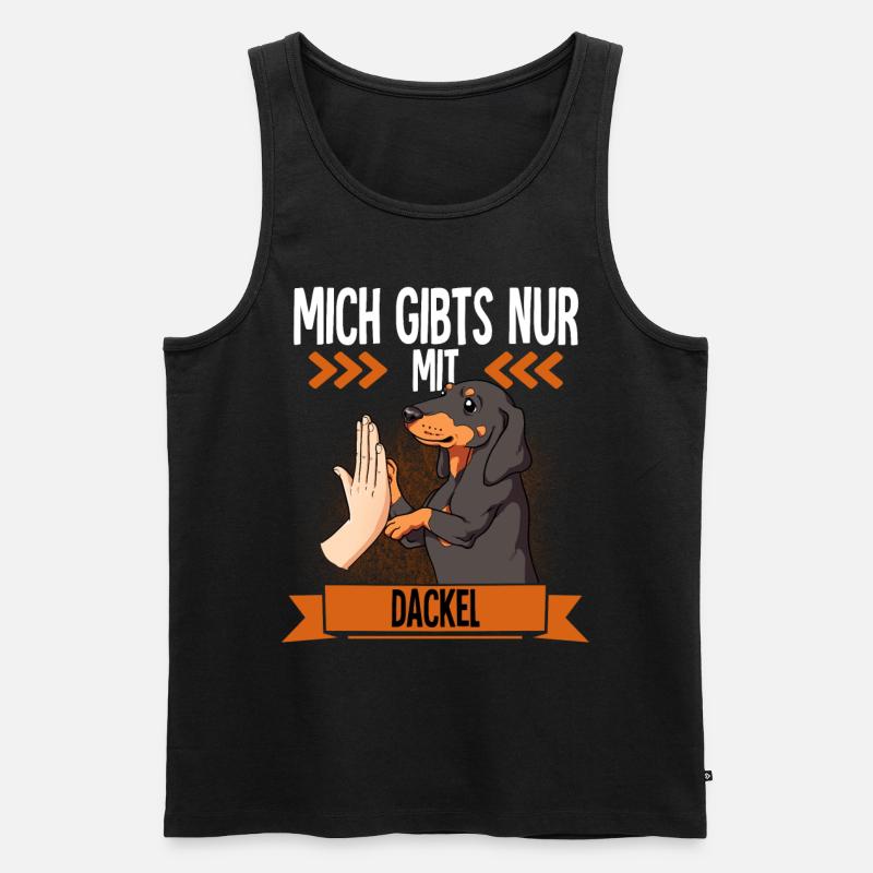 Mich Gibts Nur Mit Dackel - Männer Premium Bio Tank Top - Schwarz