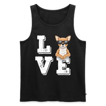 Amour Chihuahua - Débardeur bio Premium Homme - noir - Devant - Michal (187cm)
