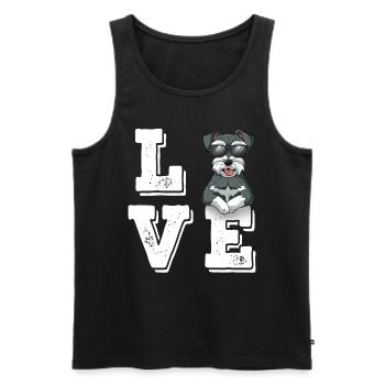 Schnauzer miniature d’amour - Débardeur bio Premium Homme - noir - Devant - Michal (187cm)